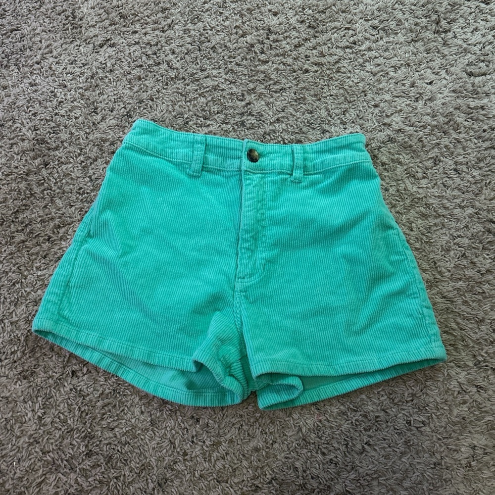 Billabong High Waist Aqua Corduroy Shorts